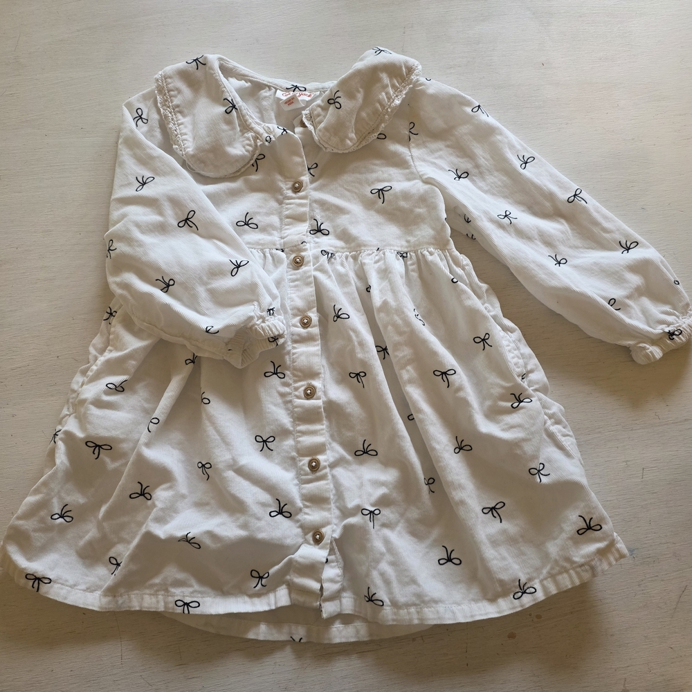 Cat‎ & Jack White Dress with Black Bow Print